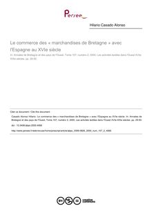 Le commerce des « marchandises de Bretagne » avec l Espagne au XVIe siècle - article ; n°2 ; vol.107, pg 29-50