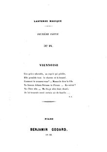 Partition , Viennoise, Lanterne Magique, , partie II, Op.55, Godard, Benjamin