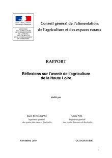 Réflexions sur l avenir de l agriculture de la Haute-Loire