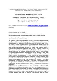 States of Crime: The State  in  Crime Fiction
