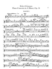 Partition flûte 1, 2, Concert für das Pianoforte mit Begleitung des Orchesters, Op. 54