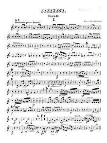 Partition cor 2 (F, E), Serenade pour vent Instruments, Serenáda pro dechové nástroje