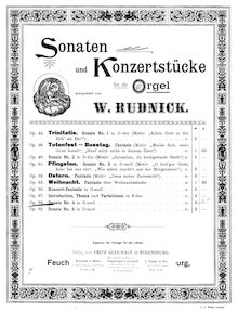 Partition complète, orgue Sonata No.4 en G minor, G minor, Rudnick, Wilhelm