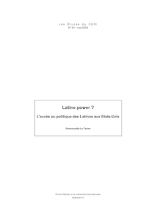 Etude 94. Latino power? L accès au politique des Latinos aux Etats-Unis