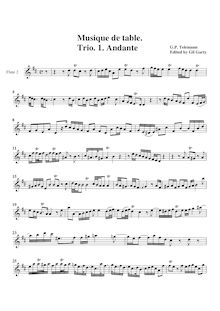 Partition flûte 2, Trio pour 2 flûtes et Continuo, TWV 42:D5, D major