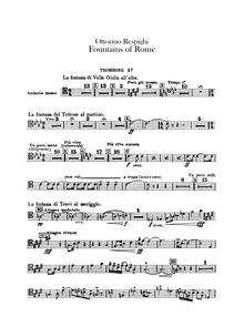 Partition Trombone 1, 2, 3, Tuba, Le Fontane di Roma, Fountains of Rome