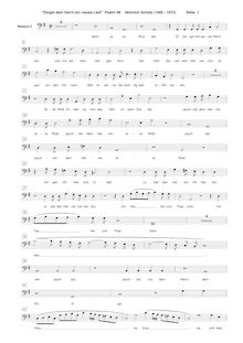 Partition basse 2 , partie, Psalm No. 98, Schütz, Heinrich