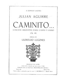 Partition complète, Caminito..., Cancion argentina para canto y piano