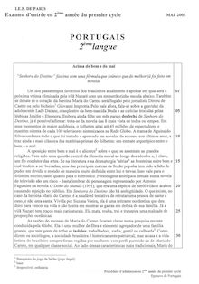 Portugais LV2 2005 Admission en deuxième année IEP Paris - Sciences Po Paris