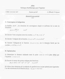 Techniques mathématiques pour l ingénieur 2007 Génie Informatique Université de Technologie de Belfort Montbéliard