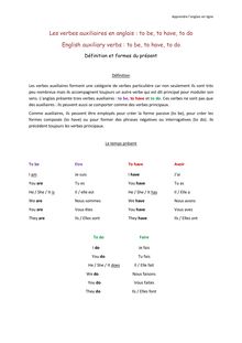 Les verbes auxiliaires - Apprendre l anglais en ligne