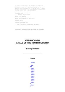 Eben Holden, a tale of the north country