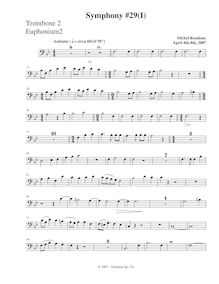 Partition Trombone 2, Symphony No.29, B♭ major, Rondeau, Michel par Michel Rondeau