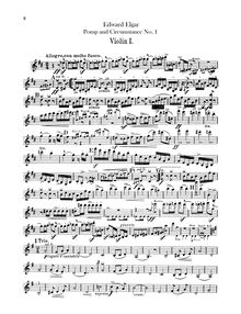 Partition violons I, II, Pomp et Circumstance, Op.39, Elgar, Edward par Edward Elgar