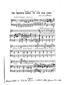 Partition , pour Boston Bard to his Old Coat., Sunset Chimes, 12 Songs for Voice with Piano or Organ