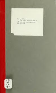 État des inventaires et répertoires des archives nationales, départementales, communales et hospitalières de la France à la date du 1er décembre 1919