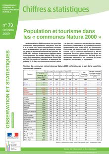 Population et tourisme dans les "communes Natura 2000". Chiffres et statistiques n° 73 - octobre 2009.