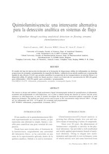 Quimioluminiscencia: una interesante alternativa para la detección analítica en sistemas de flujo. (Unfamiliar though exciting analytical detection in flowing streams: chemiluminescence)