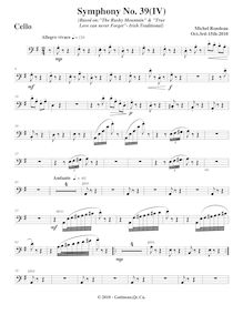 Partition violoncelles, Symphony No.39  Irish Green , G major, Rondeau, Michel par Michel Rondeau