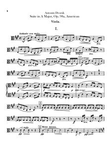 Partition altos, American, A major, Dvořák, Antonín