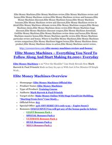 Elite Money Machines review and $26,900 bonus - AWESOME! 
