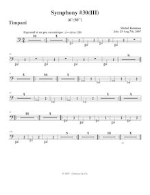 Partition timbales, Symphony No.30, A major, Rondeau, Michel par Michel Rondeau
