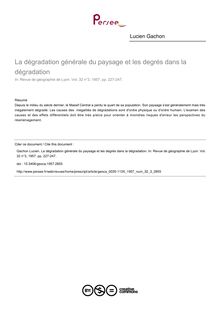 La dégradation générale du paysage et les degrés dans la dégradation - article ; n°3 ; vol.32, pg 227-247