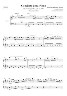 Partition Piano, Piano Concerto No.26, Krönungskonzert ; Coronation Concerto