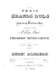 Partition violoncelle 1 , partie, 3 Grand Duos pour 2 violoncelles, Op.33