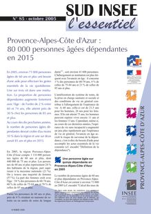 Provence-Alpes-Côte d Azur : 80 000 personnes âgées dépendantes en 2015