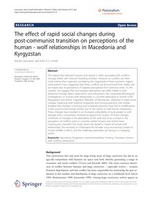 The effect of rapid social changes during post-communist transition on perceptions of the human - wolf relationships in Macedonia and Kyrgyzstan