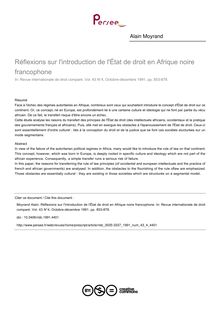 Réflexions sur l introduction de l État de droit en Afrique noire francophone - article ; n°4 ; vol.43, pg 853-1238