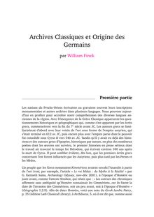 Archives classiques et origine des Germains