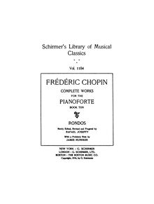 Partition Preface, Rondo en C minor, Adieu à Varsovie, Chopin, Frédéric