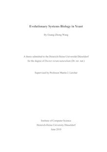 Evolutionary systems biology in yeast [Elektronische Ressource] / by Guang-Zhong Wang