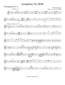 Partition trompette 1, Symphony No.34, F major, Rondeau, Michel par Michel Rondeau