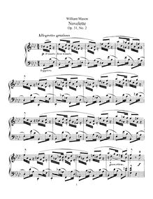 Partition complète, Scherzo et Novelette, Mason, William par William Mason