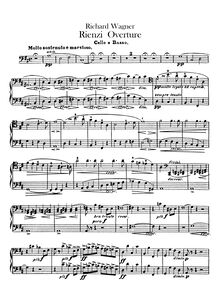 Partition violoncelles/Basses, Rienzi, der Letzte der Tribunen, Wagner, Richard