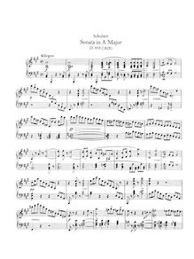 Partition complète, Piano Sonata No.20 en A major, Schubert, Franz par Franz Schubert