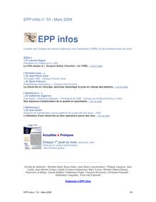 EPP infos n° 33 - Mars 2009 - EPP infos n° 33 - Mars 2009 - Version PDF