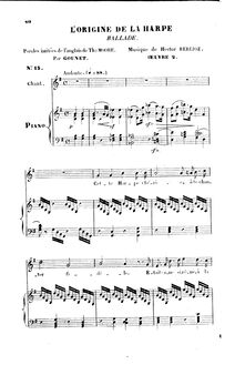 Partition , L’origine de la harpe: ballade, H 45, Irlande, Neuf Mélodies irlandaises