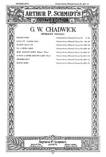 Partition No.1: Inconstancy, 4 chœurs, Chadwick, George Whitefield
