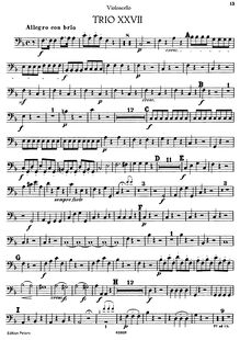 Partition de violoncelle, 3 Piano Trios, Hob.XV:3-5, C Major, F Major, G Major