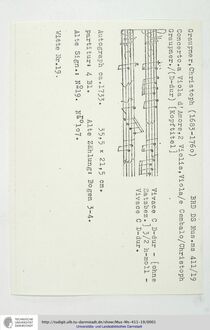 Partition complète, Concerto pour viole de gambe d amore en D major, GWV 314 par Christoph Graupner