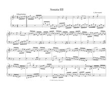Partition complète, Sonata III, en G Minor, G minor, Bersanetti, Gianluca