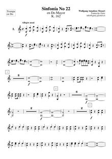 Partition cor 1/2 (en C), Symphony No.22, C major, Mozart, Wolfgang Amadeus