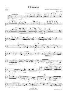 Partition No.1 partition de violon, 2 Romances, Op.28, Stenhammar, Wilhelm