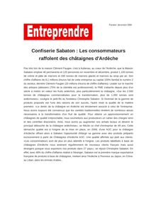 Confiserie Sabaton : Les consommateurs raffolent des châtaignes d Ardèche