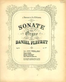 Partition couverture couleur, orgue Sonata No.1, Op.10, Sonate pour orgue op. 10