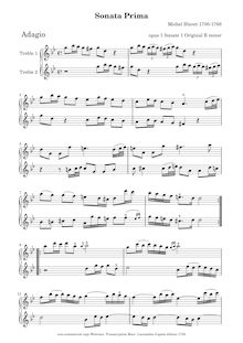 Partition No.1 en G minor, 6 sonates pour 2 flûtes, 6 sonates pour deux flûtes traversières sans basse